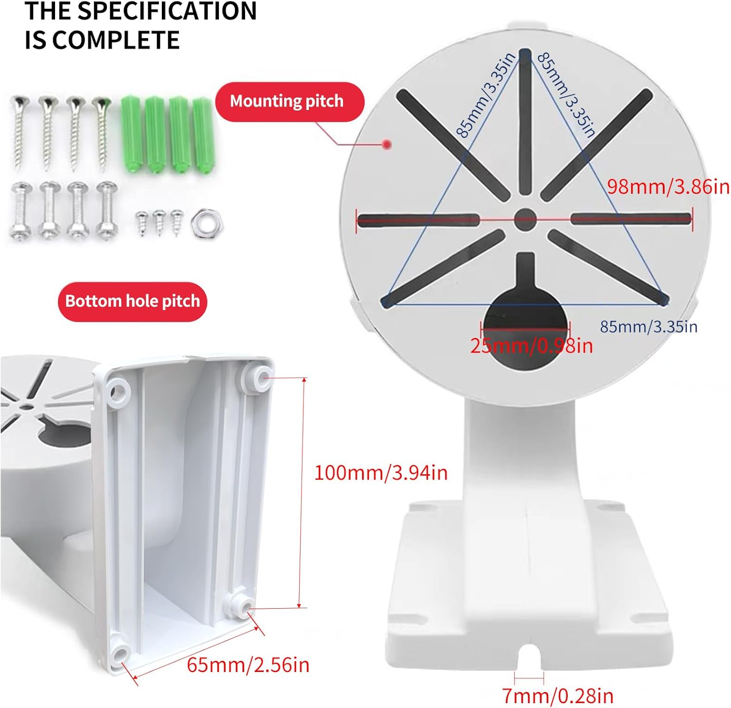 Indoor Outdoor Security Camera Mount Wall Mount L Type Bracket for Security Dome IP Camera Mounting,Junction Box Cable Management Mounting Case,Dome Camera Mount