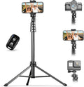 UBeesize 67" Phone Tripod & Selfie Stick, Camera Tripods Stand with Wireless Remote and Phone Holder,Compatible with iPhone Android Phone, Perfect for Selfies/Video Recording/Live Streaming Black
