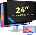 IPROKKO [2-Pack] 24 Inch Computer Privacy Screen Filter for 16:10 Widescreen Monitor, Removable 24in Anti Blue Light Glare Privacy Shield, Anti Spy Security Protector for Hp Dell Asus Acer Samsung