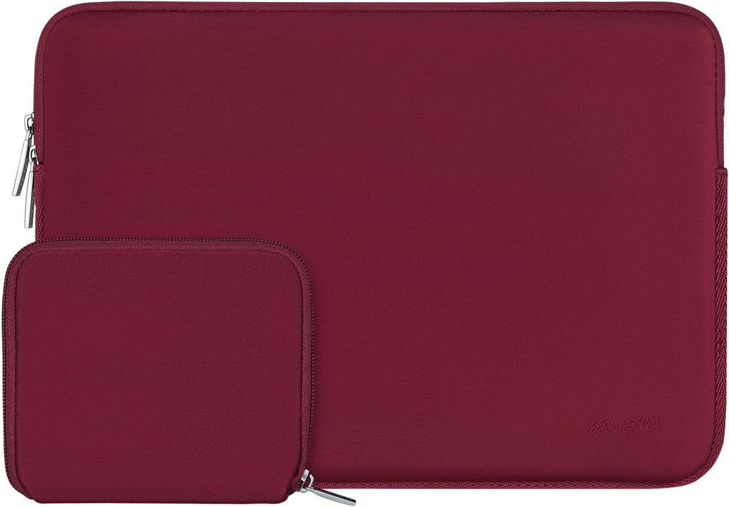 MOSISO Laptop Case 13.3 inch, 13-13.3 inch Laptop Sleeve Bag Compatible with MacBook Air/Pro 13/Pro 14 M5 M4 M3 M2 M1, HP Dell ASUS Lenovo, Neoprene Computer Sleeve Bag with Small Case, Red