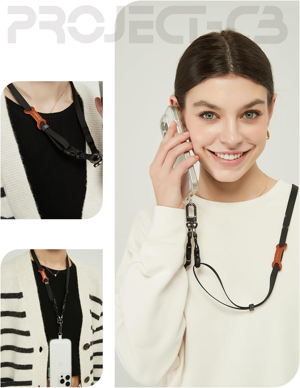 project-cb Cell Phone Strap 1,Phone Tether Tab 2,Phone Crossbody Strap,Lanyards for Around the Neck,Adjustable Phone Strap