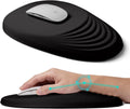 Ergonomic Mouse Pad with Wrist Rest Support, Entire Memory Foam with Non-Slip PU Base, Wireless, Black