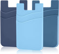SS Phone Wallet, Phone Card holder for Phone Case Credit Card Holder Stick on, Navy Pastel Blue