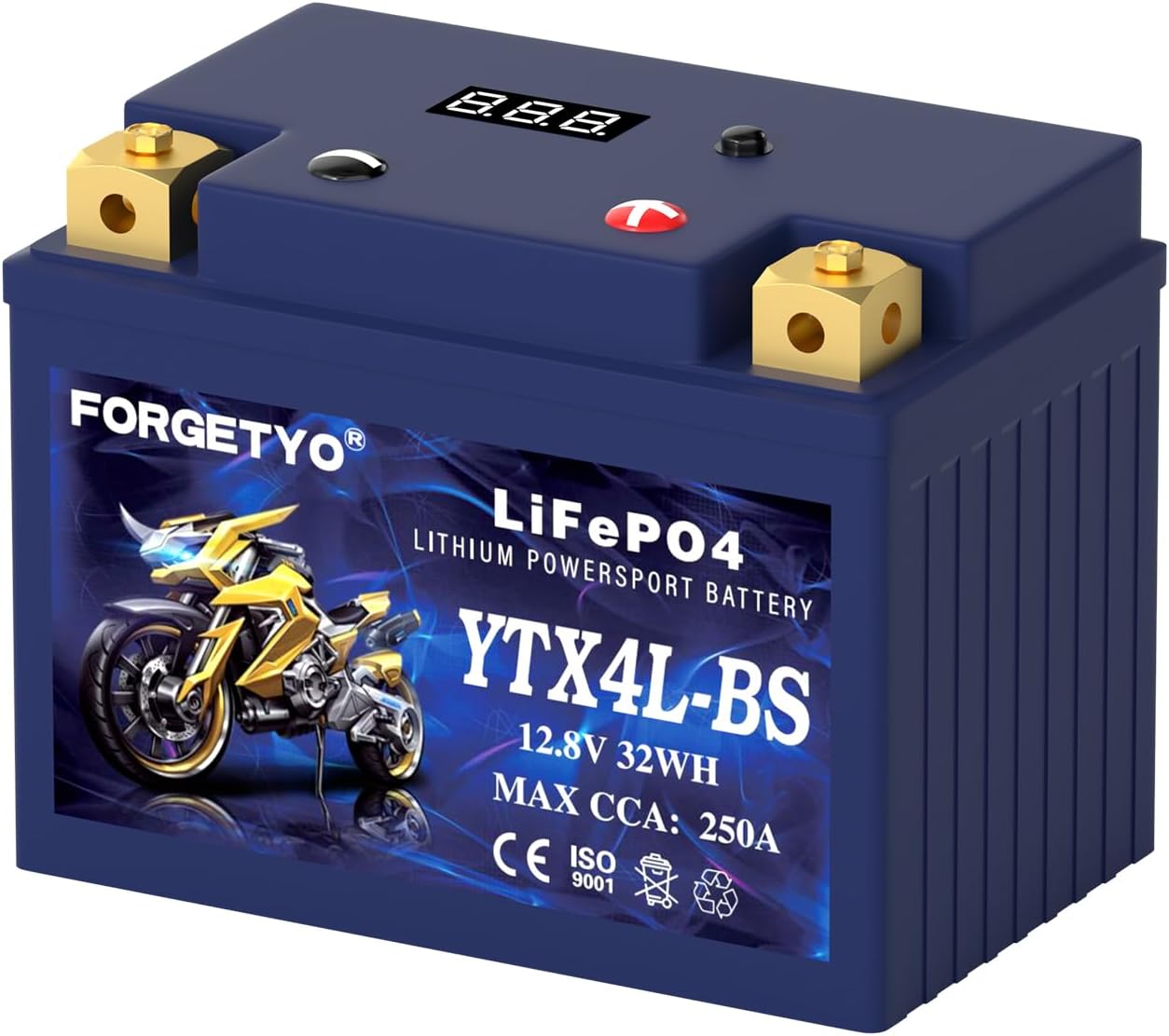 YTX4L-BS Lithium Motorcycle Battery, ATV Battery 12V 2.5AH 250CCA Compatible with Scooter, Snowmobile, Jet Ski, Scooter, PWC & More