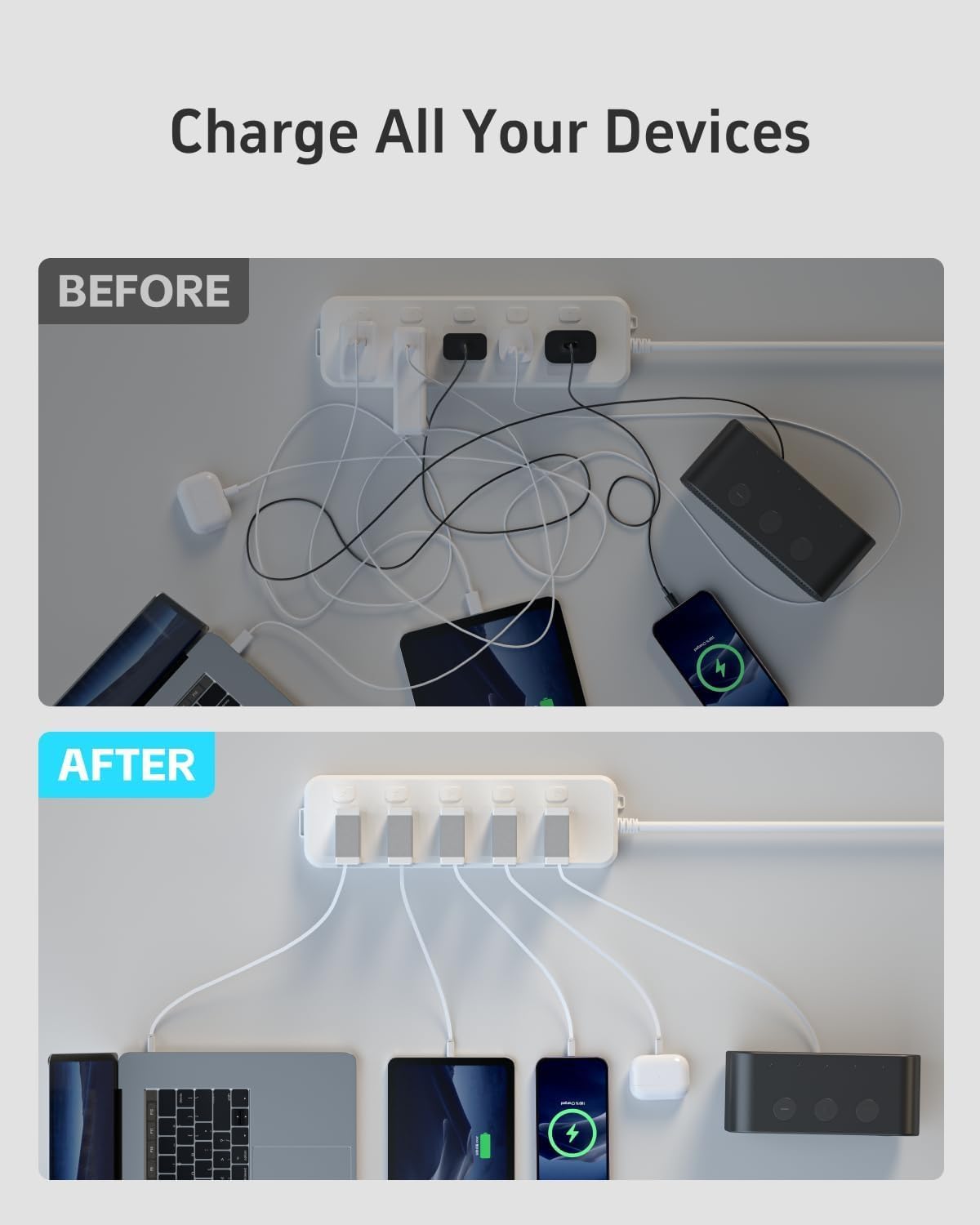 Portable Charger Block, Retractable Wall Charger, 40W PD Fast Charging Block with 31.5in Lightning Cable, Power Adapter with Foldable Plug for iPhone14/13/12, White