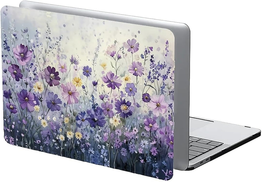 Compatible with MacBook Air 13.3 13.6 Inch Case 2022 2021 2020 2019 Plastic Hard Shell Case Cover,13.3 Pro(A1706/A1708/A1989/A2159/A2289/A2338), Purple Wildflowers