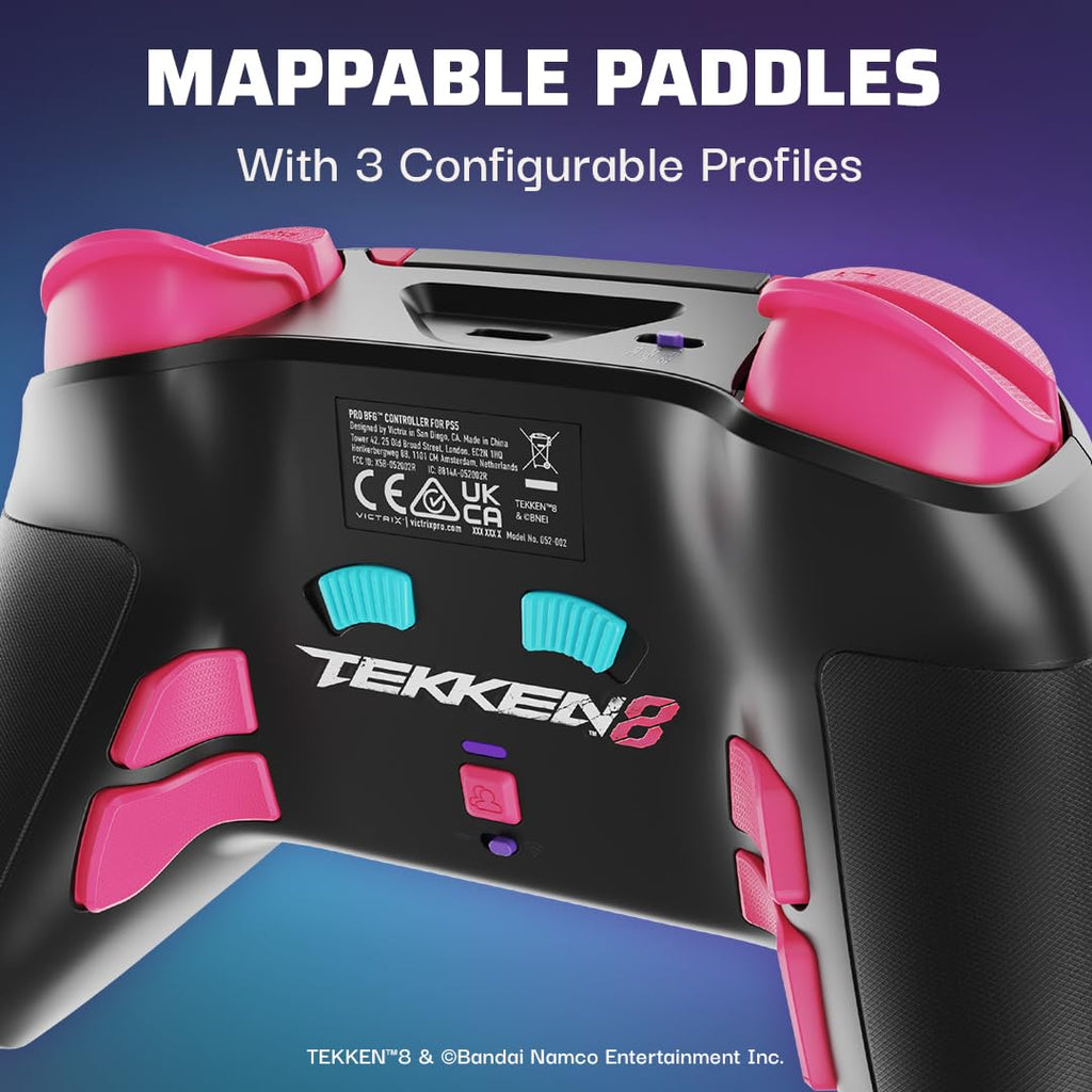 PDP Victrix Pro BFG Wireless Controller for PS4/PS5/PC, Sony 3D Audio, Modular Back Buttons/Clutch Triggers/Joystick, Tekken 8 Rage Art