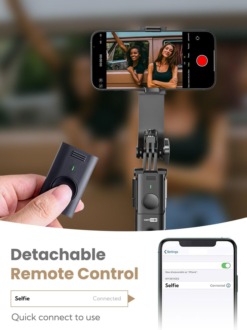 Auto Face Tracking Tripod for iPhone 360°Rotation,Selfie Stick for Android w/Remote&Ground Spike,68” Phone Tripod Stand That Follows Your Movement for Video Recording,Vlogging(R01)