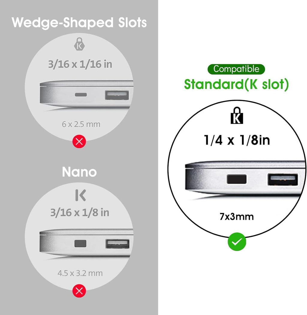 I3C Laptop Cable Lock 4 Digital Combination Lock Security Computer Cable Lock Anti Theft Combination Lock Compatible for Tablet Laptop (1 Pack)