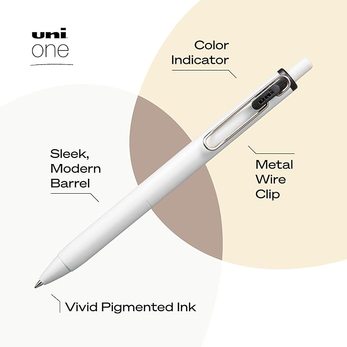 uniball one Retractable Gel Pens, Micro Point, 12 Pack - Image 3