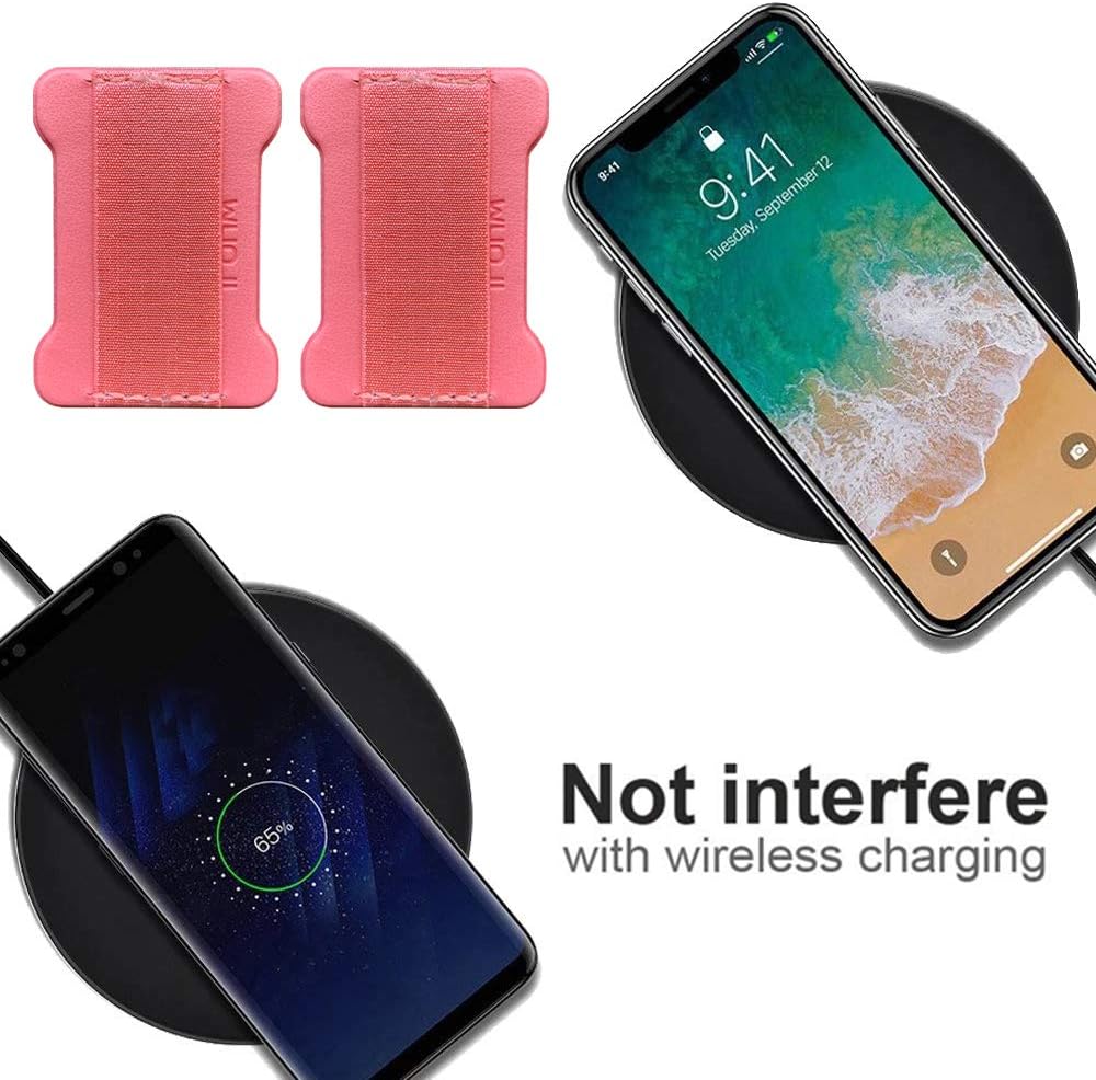 Universal Phone Grip for Smartphones - Phone Holder for Hand - Wireless Charging Compatible (Pink) - 2Pack