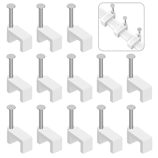 400 Pcs 8mm Cable Clips Nail in Cable Clips Flat Ethernet Cable Wall Clips by Easytle