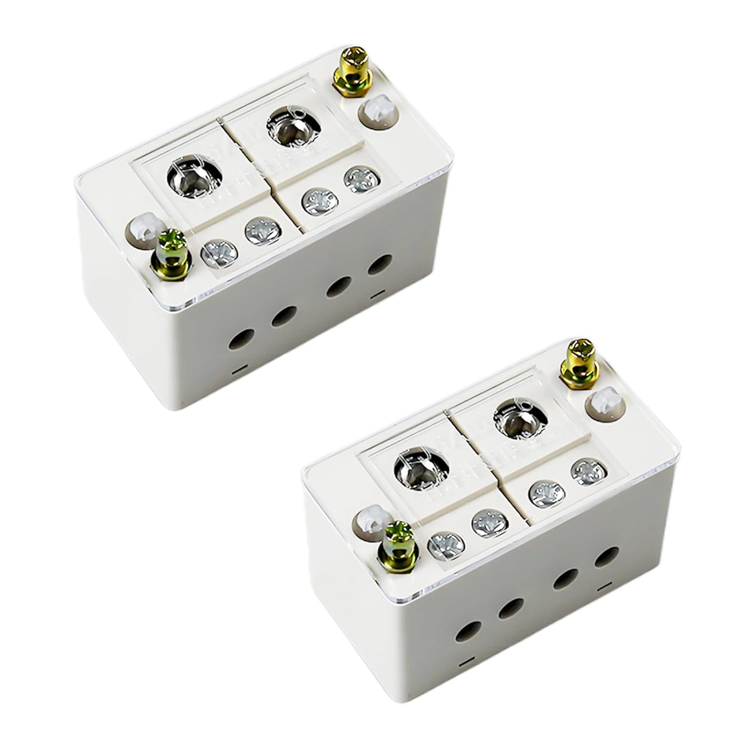 2-in-4-Out Self-Lifting Junction Box | Tool-Free Quick Connect Terminal Block for Home Wiring |Fireproof PVC Zero-Live Line Splitter one Piece