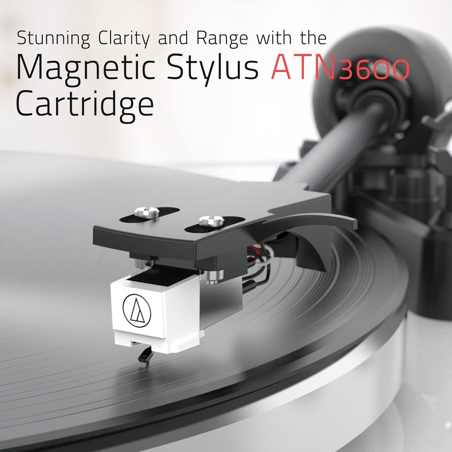 Record Player Turntables with Wireless Output Connectivity Vinyls Players Belt-Drive 33 45 RPM Speed Phono Line USB Digital to PC Recording MM Cartridge AT-3600L Classic New Sleek Piano White