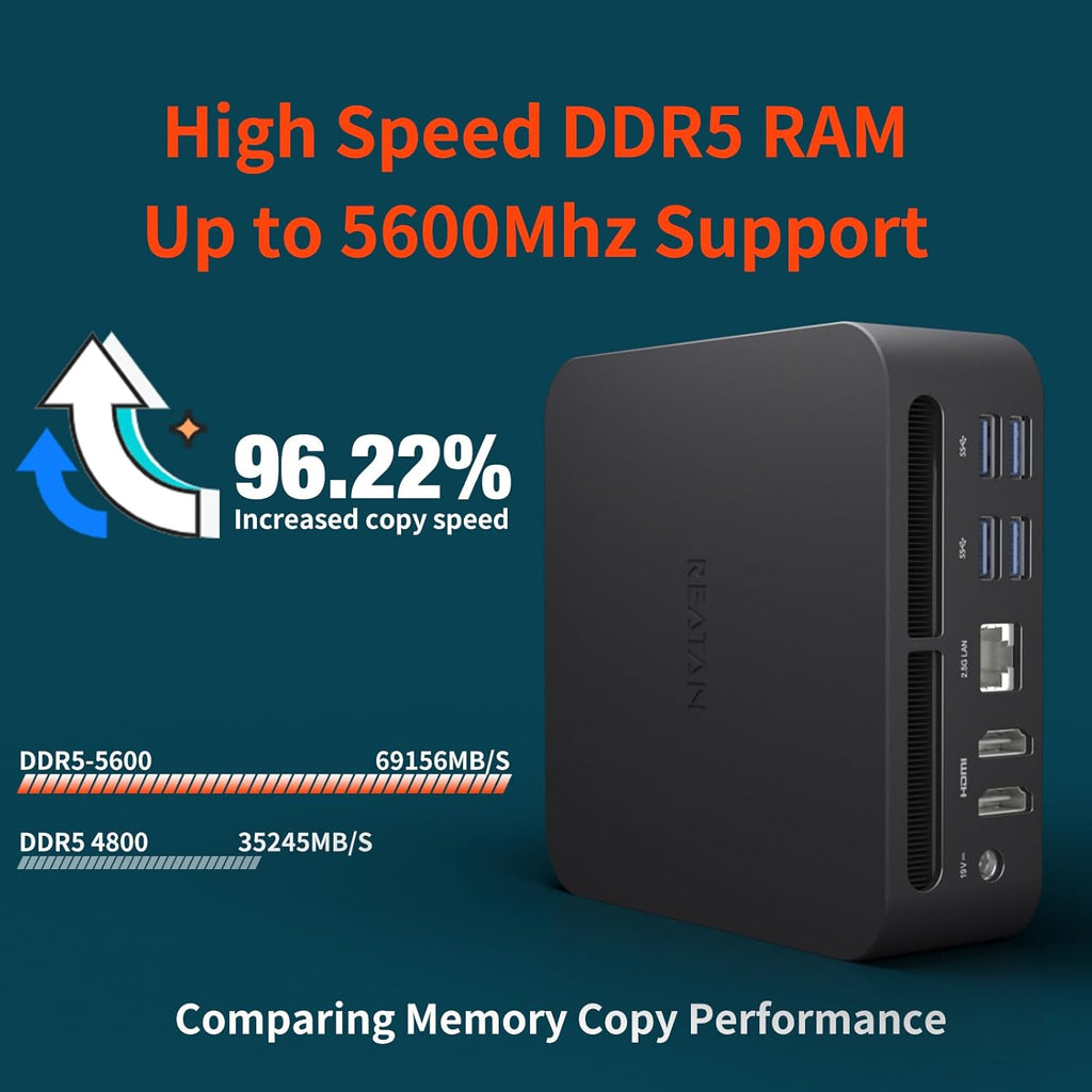 Mini Gaming PC, AMD Ryzen 9 7940HS 32GB DDR5 1TB SSD 5600 MHz, Alloy 9 Desktop Gaming Mini Computers, Radeon 780M Graphics, 2.5Gbps LAN, HDMI 2.1, 8K USB 4.0 Wi-Fi 6E/BT5.3 (3-Year After-Sale Support)