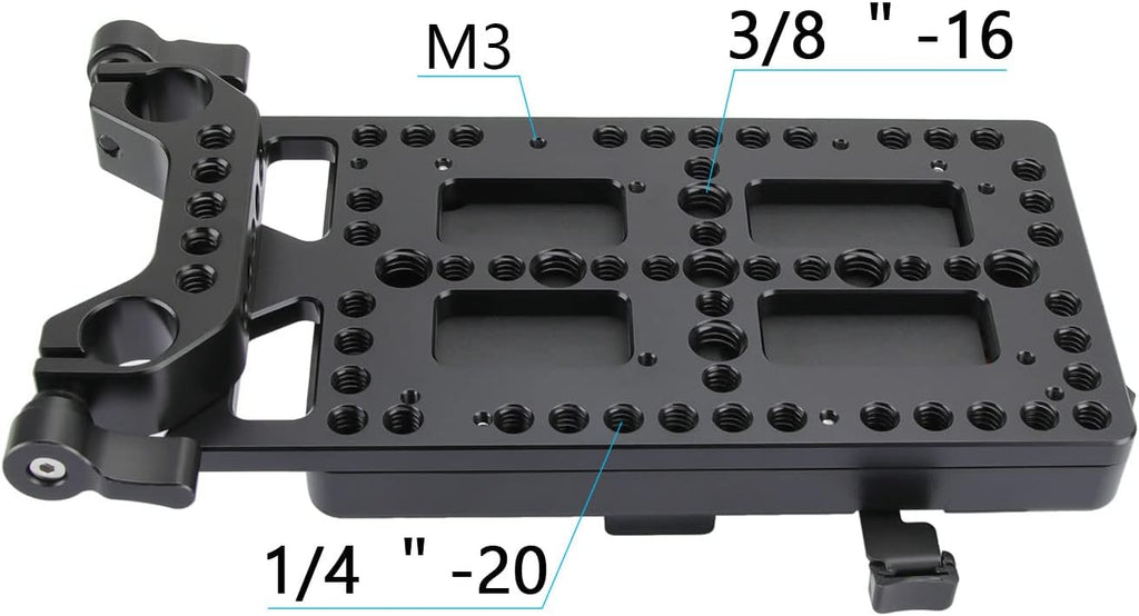 CAMVATE V Lock Mounting Plate Power Supply Splitter with 15mm Rod Clamp - 1524