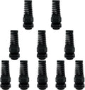 LeMotech 10Pcs NPT 3/4" IP68 Waterproof Cable Gland Flex Spiral Strain Relief Black Nylon Joint with Gaskets for 12.5-18mm Wire Thread