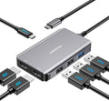 USB C Docking Station Dual Monitor with 2 HDMI, 6-in-1 USB C Hub, Laptop Docking Station with 4K HDMI, 3 USB-A, 100W PD Charging, Thunderbolt Dock Compatible with Dell, HP, Lenovo, Surface