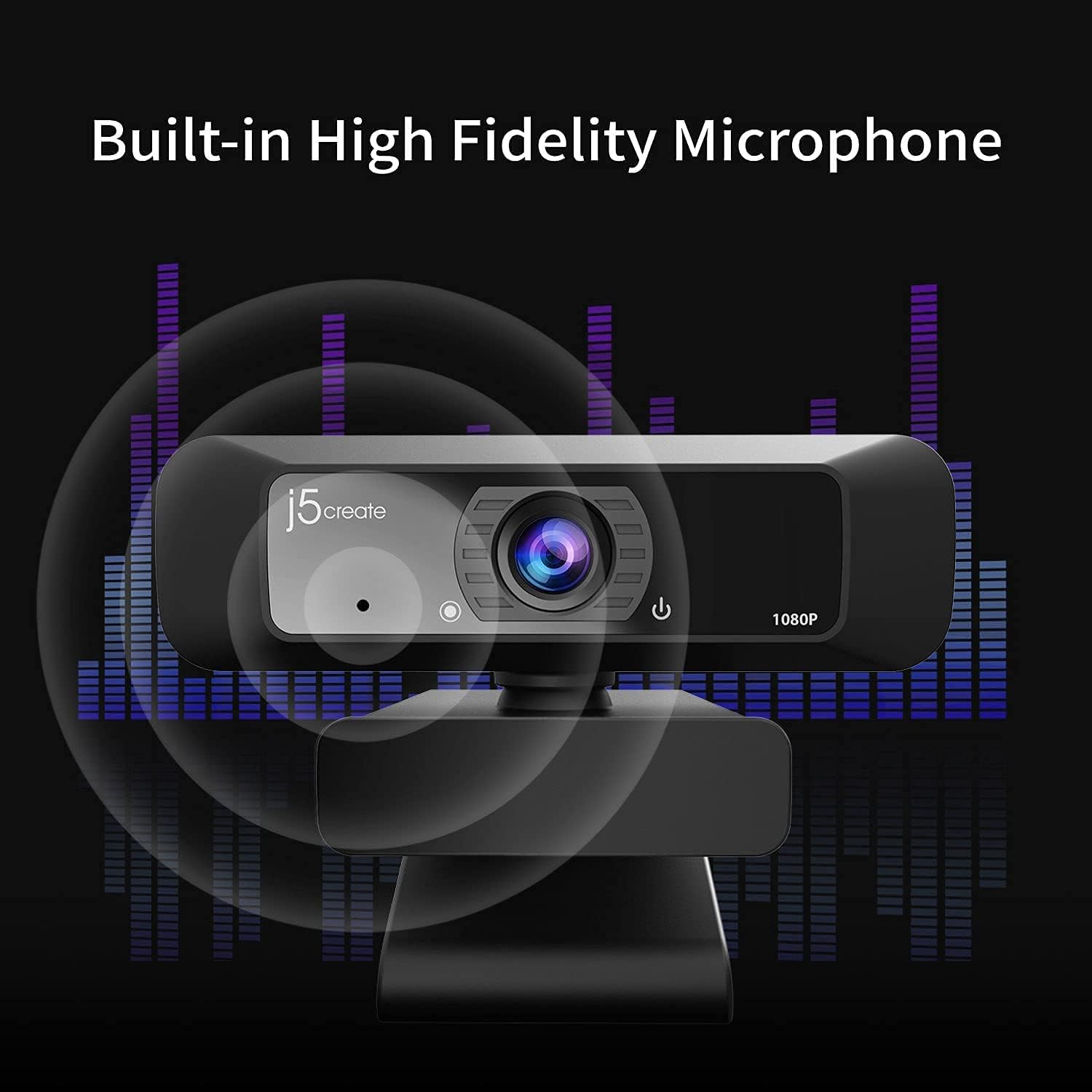 j5create USB Streaming Webcam - 1080P HD with 360° Rotation, High Fidelity Microphone, Plug and Play for PC/Mac/Laptop/Desktop/Skype/YouTube/Zoom/Facetime, Suitable for Conferencing/Calling (JVCU100)