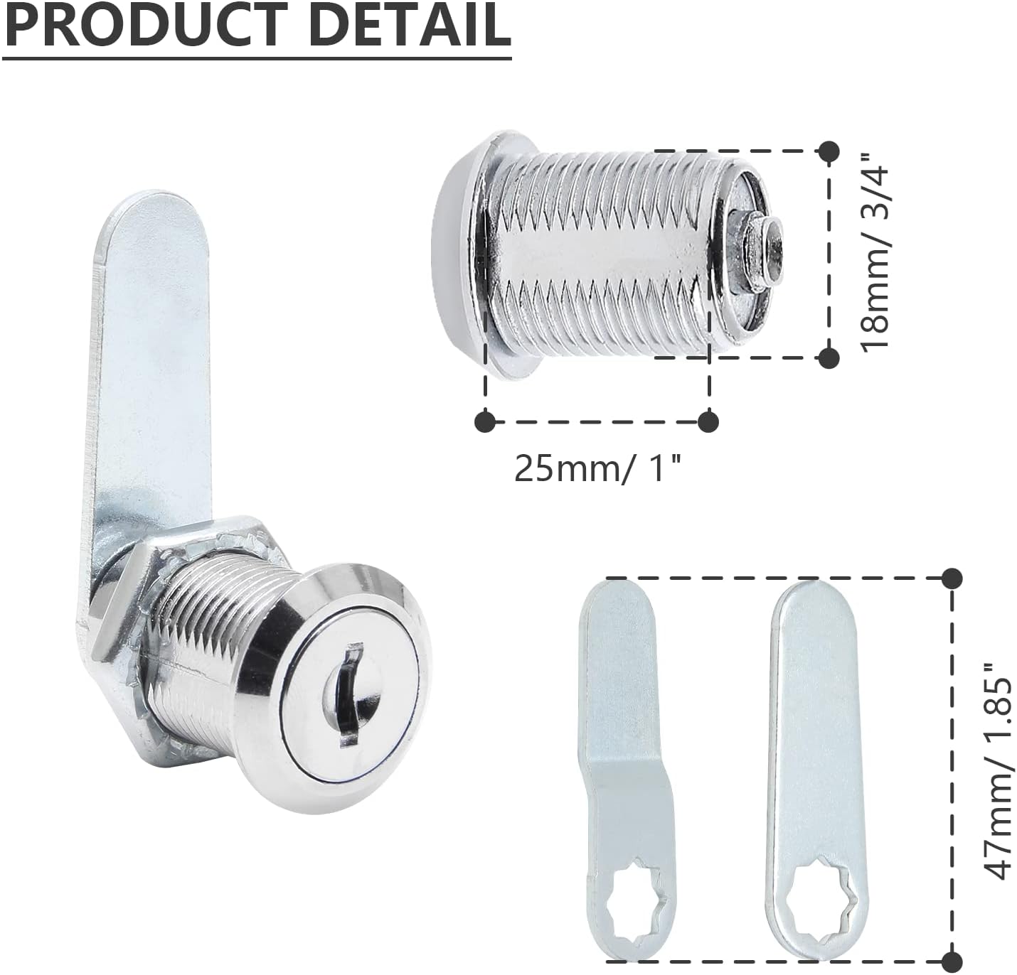 Uenhoy 6 Pack Cam Locks Keyed Alike, 1" (25mm) Cam Lock Set for Drawers Mailbox Tool Box RV, File Cabinet Locks with Keys