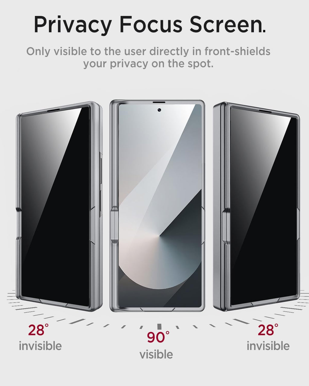 Miimall for Galaxy Z Fold 7 Case with Privacy Screen Protector, Built-in Adjustable Kickstand & Magnetic Hinge & Upgraded Camera Protection All-Inclusive Protective Cases for Galaxy Z Fold 7 5G Grey