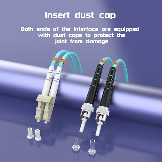LC/UPC to ST/UPC Fiber Patch Cable OM3 4ft/1meters, 10Gb/Gigabit MultiMode - Image 6