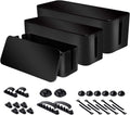 Cable Organizer Box Set of Three, Power Cover Cord Holder Surge Protector for Desk (Black)