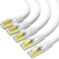 KASIMO CAT 8 Ethernet Cable SFTP Internet Network Patch Cord, Heavy Duty High Speed LAN Cables w Gold Plated RJ45 Connector Professional for Router, Modem, Gaming, Xbox (6 Feet, 5 Pack White)
