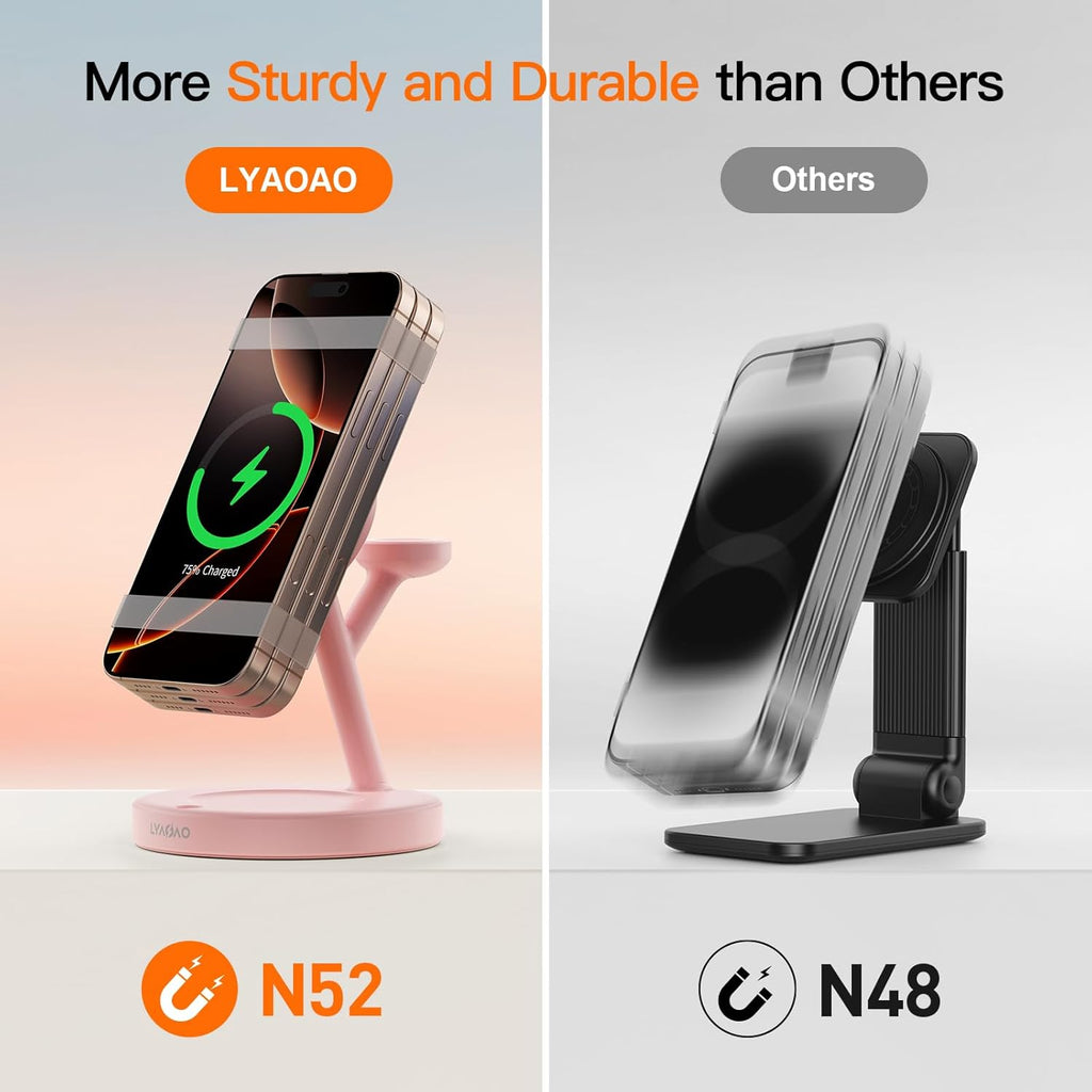 2025 3 in 1 Charging Station for Apple iPhone AirPods Watch with Mag-Safe Charger Wireless Charger Stand for iPhone 16 15 14 13 12 Series AirPods iWatch Series - Gifts for Wife & Husband