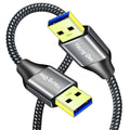 USB 3.0 A to A Male Cable 1 ft,Super Speed Type A Male to Male Cable USB 3.0 Double End USB Cord for Hard Disk, Cameras,Laptop Cooler, DVD Player and More (1FT/0.3M)