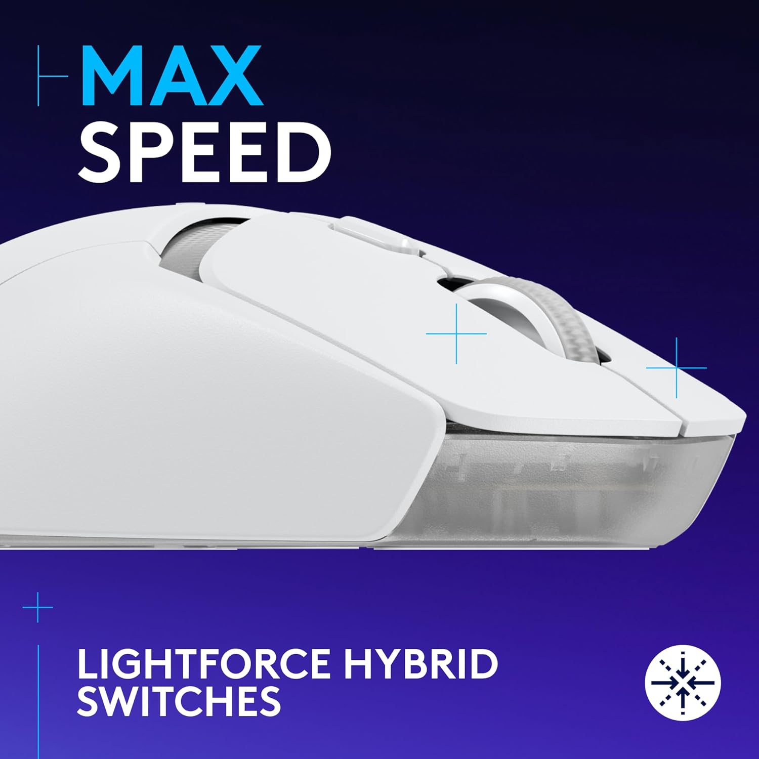Logitech G309 Lightspeed Wireless Gaming Mouse, Lightweight, LIGHTFORCE Switches, Hero 25K Sensor, 300+ hr Battery, 6 Programmable Buttons, PC & Mac - White