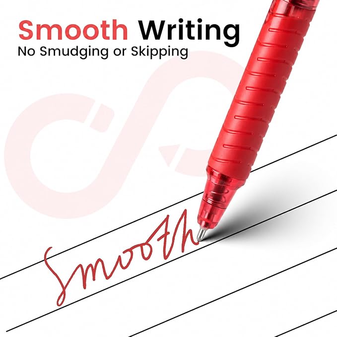 Sooez 40 Pack Bulk Pens Ballpoint, Retractable Red Ink Pens, Smooth Writing Pens - Image 2