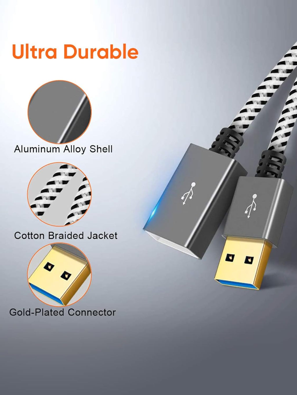 CableCreation 3.3 FT USB 3.0 Extension Cable, USB Male to Female Extender Cord for VR, PlayStation, Xbox, Keyboard, Printer, Scanner, Space Gray 1M