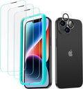 ESR for iPhone 14 Screen Protector Set, 3 Tempered-Glass Screen Protectors and 1 Set of Camera Lens Protectors, Smooth Rounded Edges, Full-Coverage Military-Grade Protection, Scratch Resistant