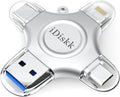 iDiskk App-le MFI Certified 512GB,Flash Drive for iPhone Photo Stick,for iPhone 17/16/15,Flash Drive for Photos and Videos,iPhone USB Storage,Photo Stick, for iPad Android Samsung (4 in 1)