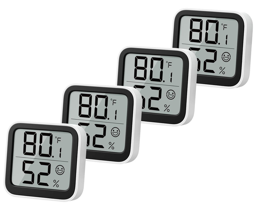 NOKLEAD Thermometer Humidity Meter Inside Mini Hygrometer Monitor Room Temperature Measuring Device with Face Icon Comfort Indicator ℃/℉ Switch for Baby Room Greenhouse Office Living Room (4)