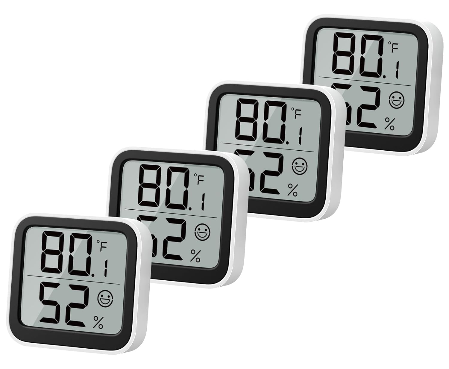 NOKLEAD Thermometer Humidity Meter Inside Mini Hygrometer Monitor Room Temperature Measuring Device with Face Icon Comfort Indicator ℃/℉ Switch for Baby Room Greenhouse Office Living Room (4)