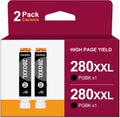 PGI-280XXL Compatible for Canon Ink 280 and 281 Cartridges Work for Canon TR8520 Ink Cartridges Work for Pixma TR8620 TR8620A TS9120 TS6320 TR7520 TS6220 TR8500, 2 x 280XXL PGBK, 2 Pack (Large Black)