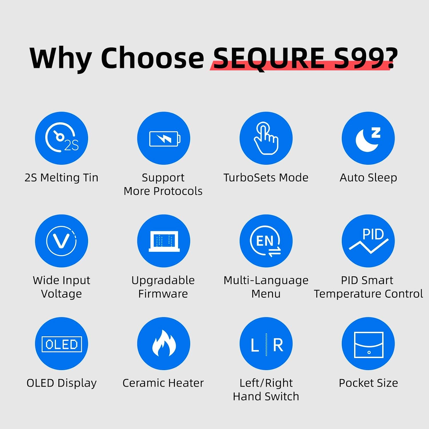 SEQURE S99 Portable Soldering Iron Kit 150W Electric Soldering Iron with 4 Solder Tips 4 PD 65W Fast Travel Adapter OLED Digital DC/PD/QC/PPS Input Power Mini Welding Tool For Drones Laptops Phones