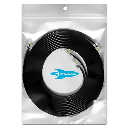 AmzDeals 2-Pack 8 Feet Black RJ12 6P6C Straight Wired Cable, Pro Grade Data and - Image 2