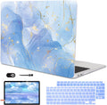 Compatible with MacBook Air 13 inch Case 2021 2020 2019 2018 M1 A2337 A2179 A1932 with Retina Display & Touch ID, Pattern Plastic Hard Shell Case Keyboard Cover Screen Flim, Blue Marble