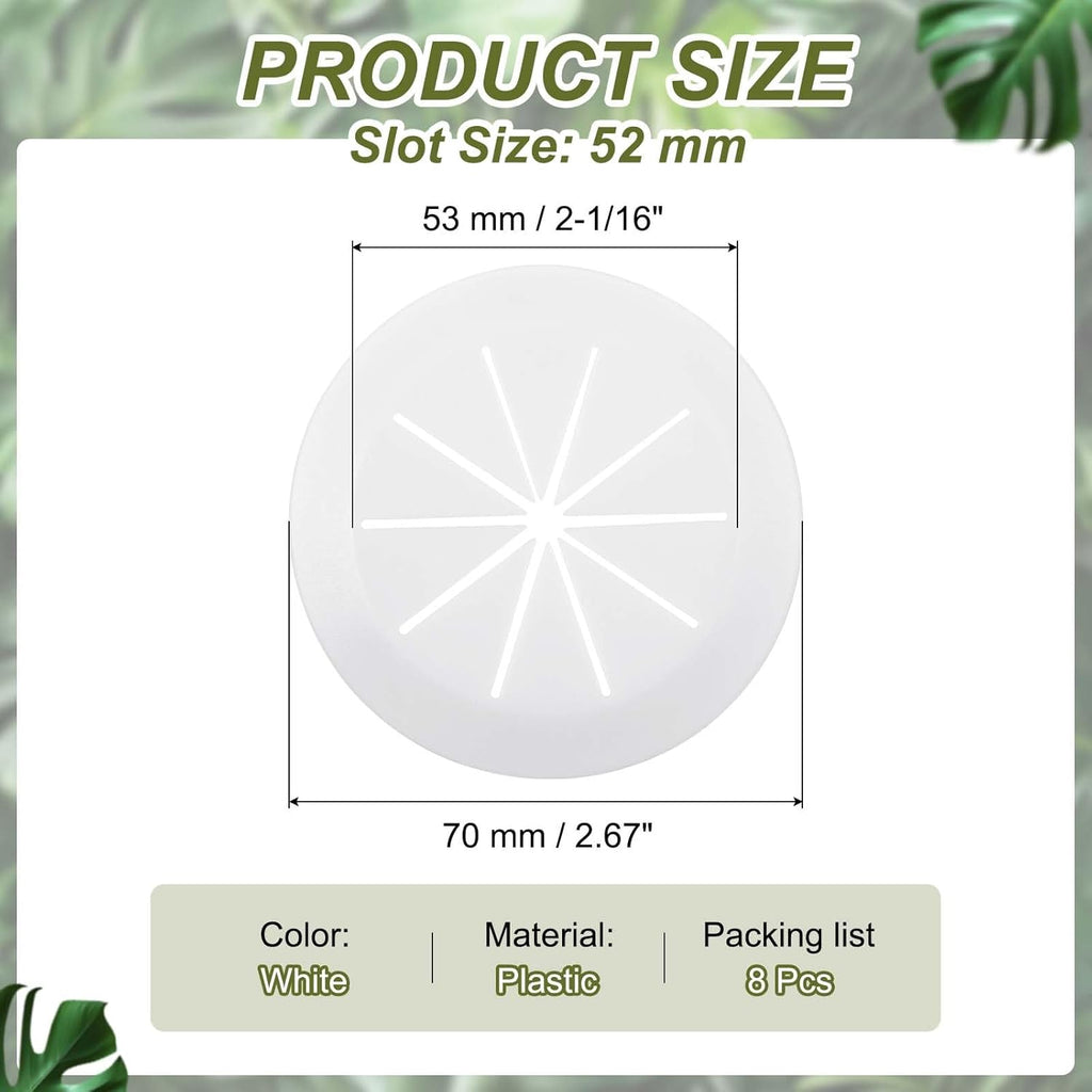 PATIKIL Desk Grommet 2-1/16", 8 Pcs Round Cable Grommet Cord Hole Cover with Adhesive Tape Flexible Table Wire Organizer for Office Home Table Countertop, White
