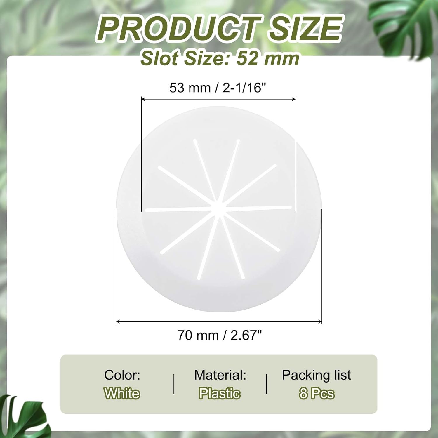 PATIKIL Desk Grommet 2-1/16", 8 Pcs Round Cable Grommet Cord Hole Cover with Adhesive Tape Flexible Table Wire Organizer for Office Home Table Countertop, White