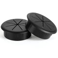 HYCC 2 Pack 2-3/8 Inch Flexible Desk Grommet,Organize Wires and Cables on Office Equipment, Computer Components, Entertainment Systems Effectively - Color: Black