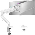 Single Monitor Mount for 22 24 27 32 inch Screen, Gas Spring Arm Holds 4.4-22 lbs, Monitor Desk Mount, Gaming & Home Office Use, VESA 75x75mm & 100x100mm, Freelift Pro White