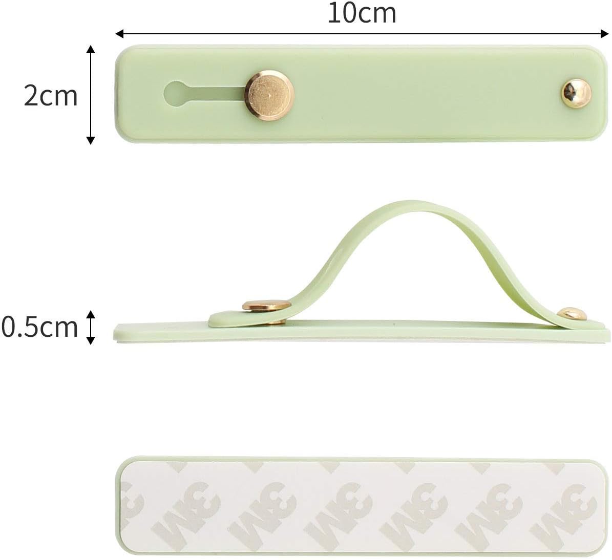 Removable and Reusable Cell Phone Grip Strap, Yetaida Telescopic Finger Kickstand Bracket Universal Silicone Phone Holder Stand and Portable Finger Loop for Most Smartphones Case (Matcha Green)