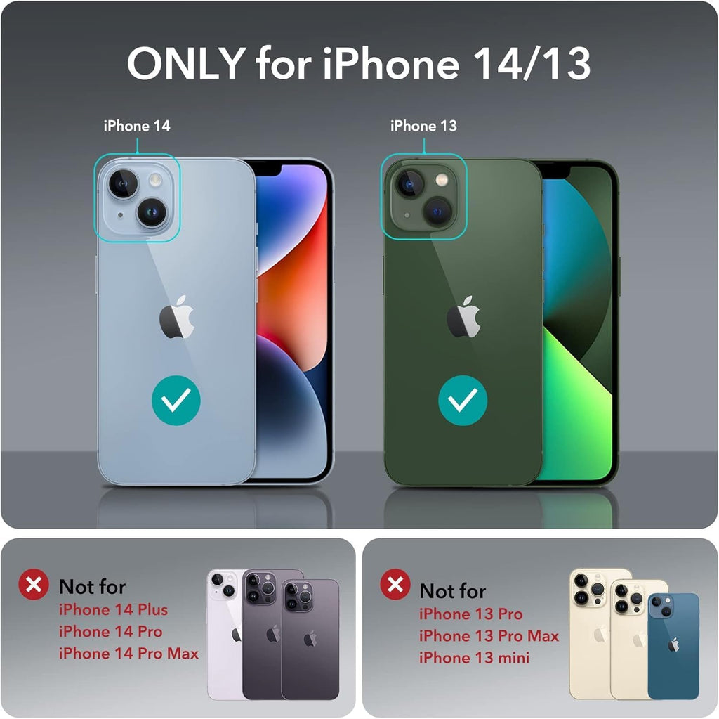 Compatible with iPhone 13/14 Wallet Phone Case-PU Leather Magnetic Flip Cover with Credit Card Slots,Zipper Pocket & Detachable Wrist Strap,Shockproof Design,for Women and Men-Navy Blue