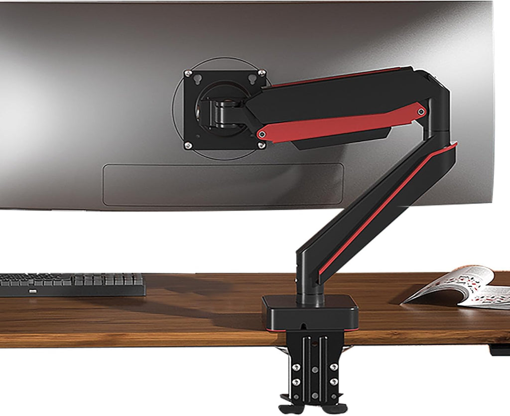 Premium Aluminum Heavy Duty Monitor Arm, for Ultrawide 14 to 49 inches and 44 lbs Single Desk Mount Stand, Pneumatic Height Adjustable, Max VESA 100x100, Black A9B