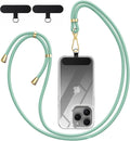 Crossbody Phone Lanyard Strap with 2 Pack Patchs, Adjustable Universal Nylon Neck Strap