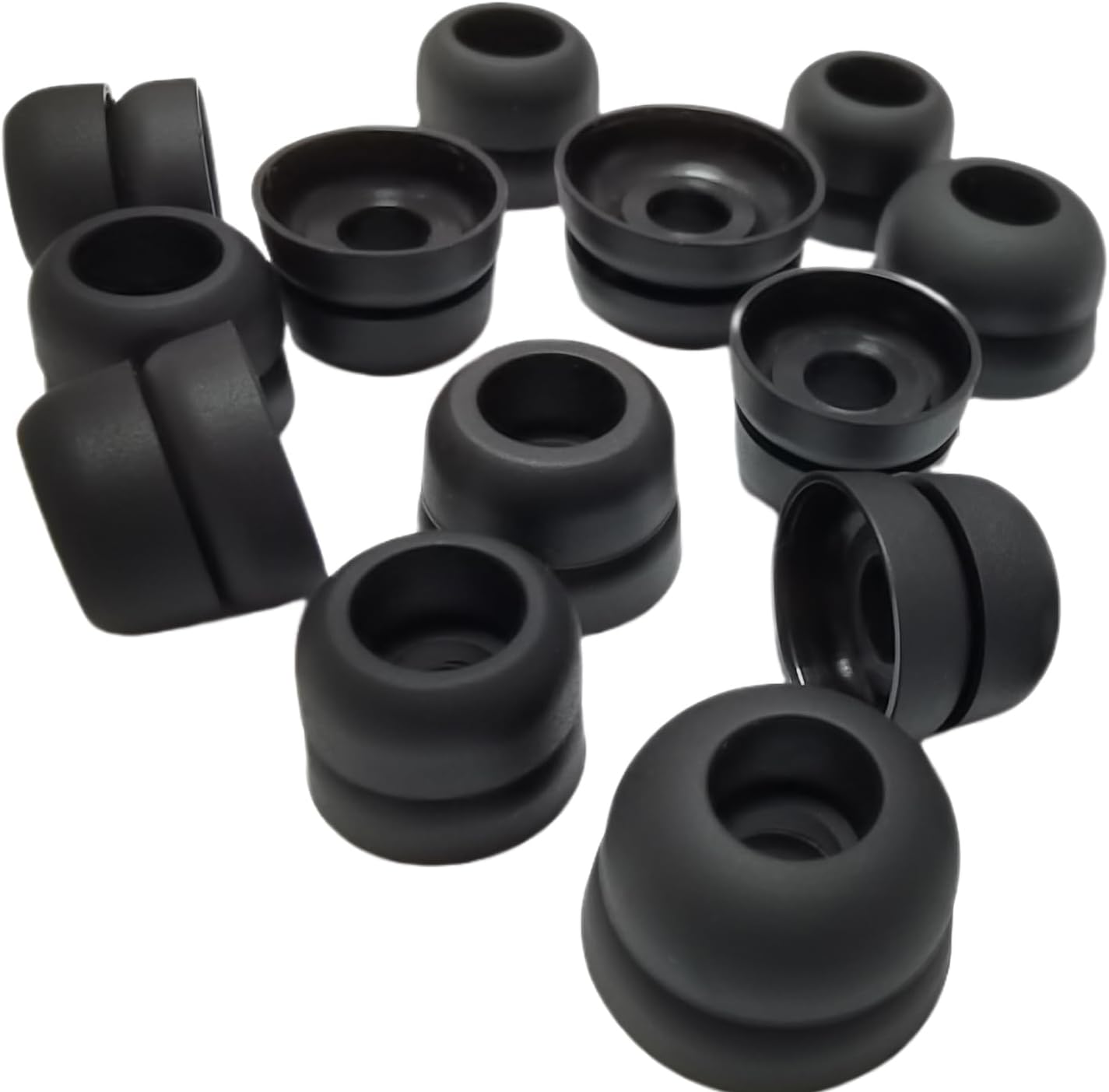 Double Flange Ear Tips for Beats Studio Buds Replacement Earbuds Tips for Beats Earbuds Beats Fit Pro 6 Pairs Black